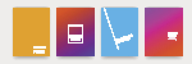 波浪抽象图案纹理书小册子海报封面模板向量集图片下载