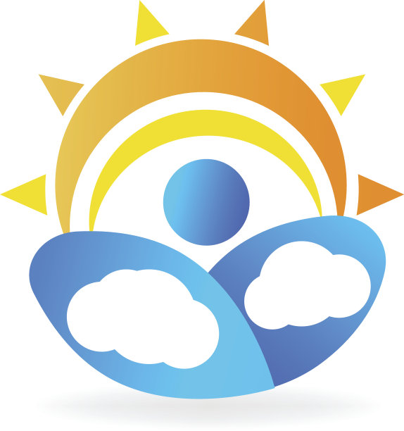 太阳云朵人的图标向量图像图片下载