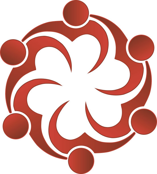 团队爱心人在一个拥抱图标矢量设计图片下载