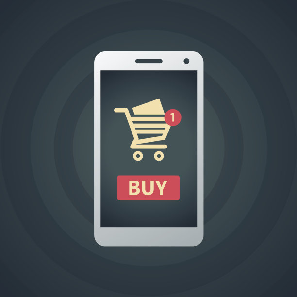 网上购物车与智能手机图片下载