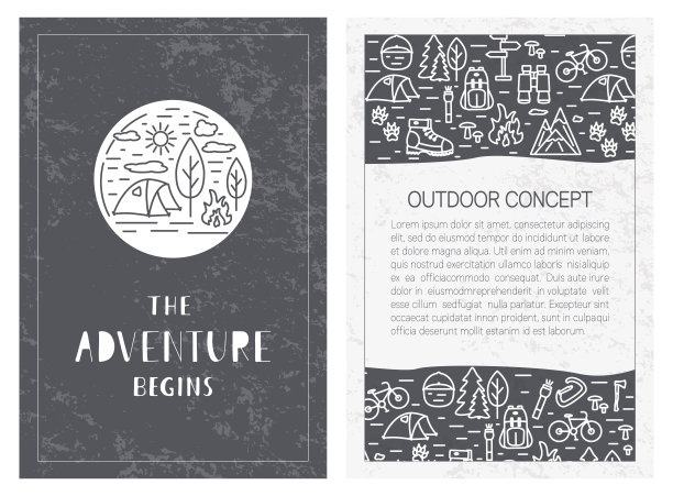 线条手绘字母徒步主题背景图片下载