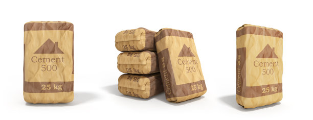 水泥袋白底3D渲染图像图片下载