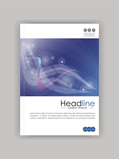 封面设计A4，用蓝色抽象线条和圆圈。图片下载