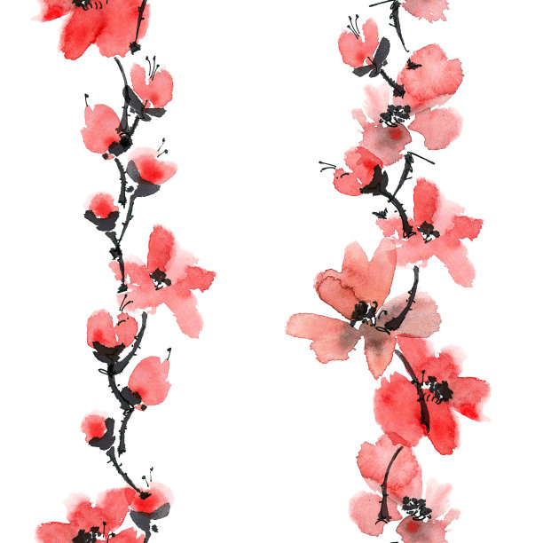 红色花朵图案图片下载