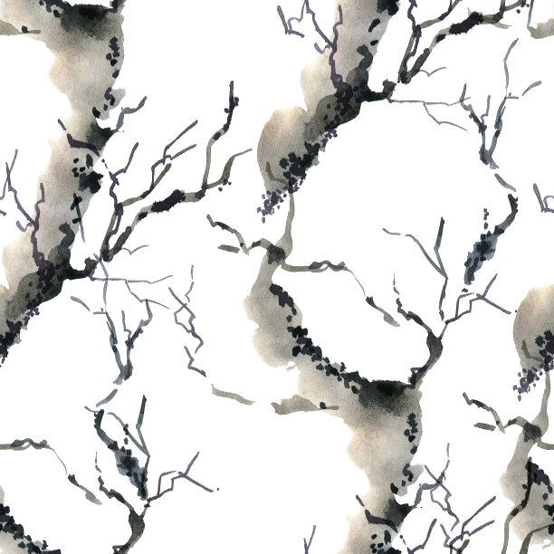 水彩树模式图片下载