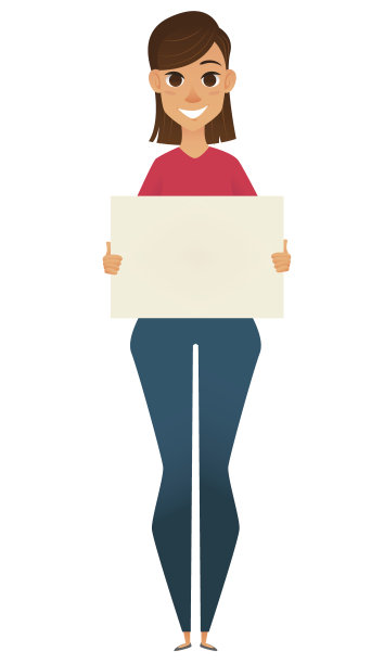 手持空白标牌的现代商业女性图片下载