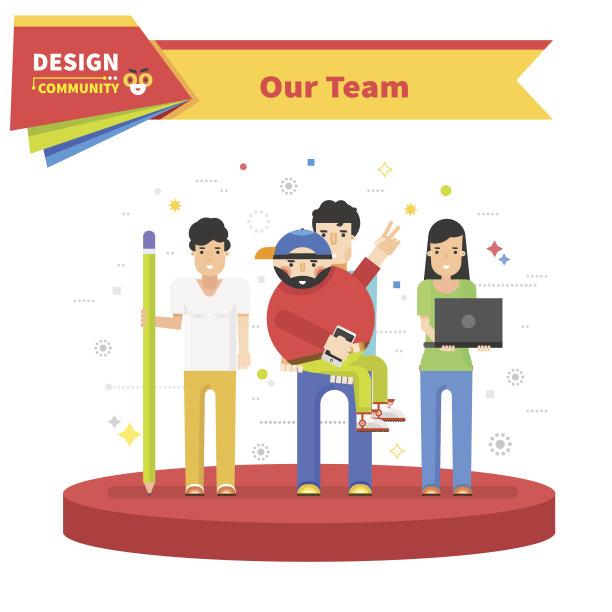 我们的成功团队线性平面设计图片下载