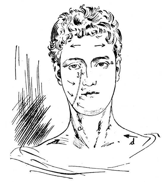 女人的脸显示按摩区域，剪出白色图片下载