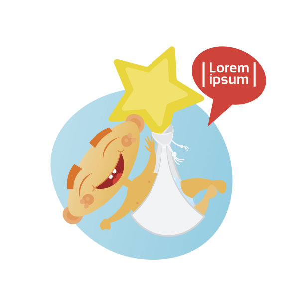 可爱的婴儿男孩睡觉蹒跚学步卡通婴儿在尿布图片下载