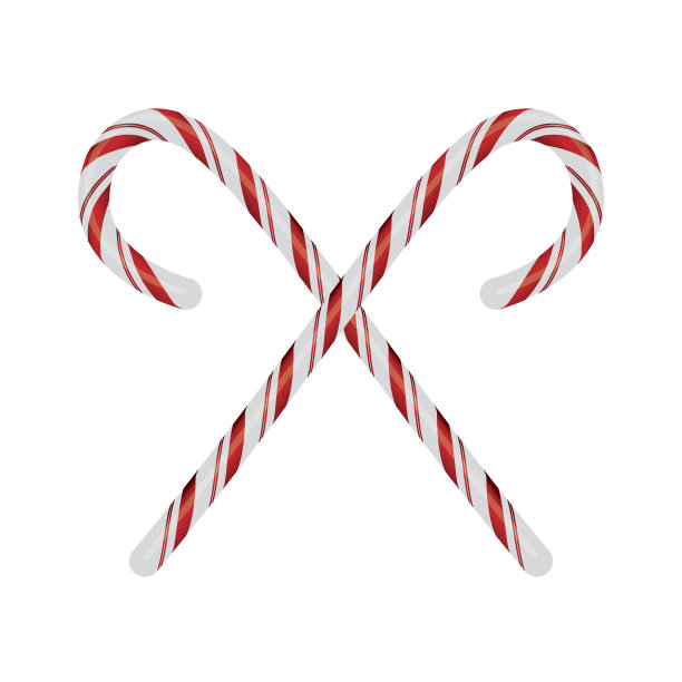 白色插图上的圣诞糖果交叉和孤立图片下载