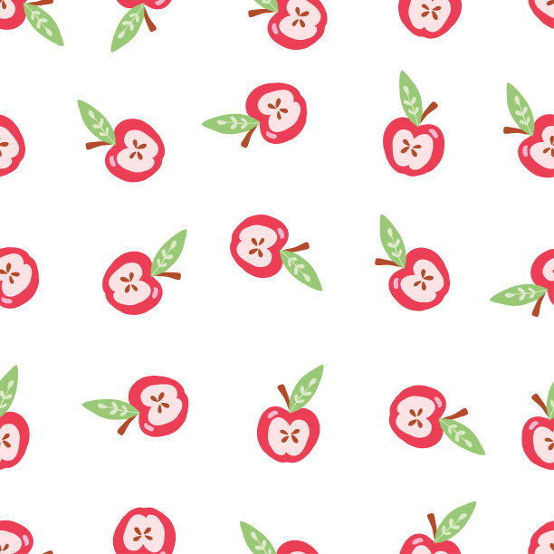 复古风格的无缝图案。苹果图片下载