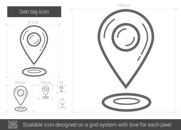 地理标记线图标图片下载