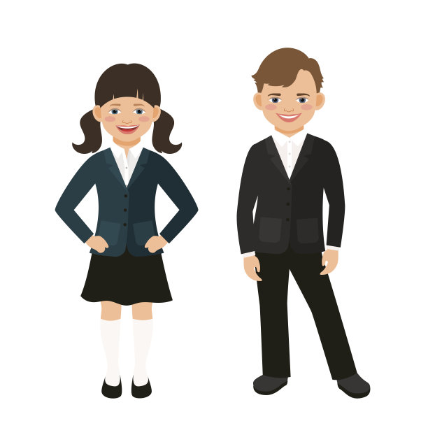 小学生穿校服的孩子们图片下载