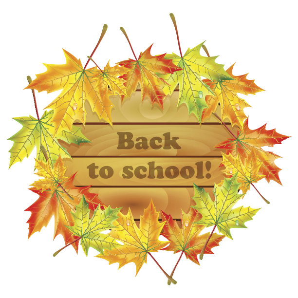 校旗上，白色的背景上孤立着秋天的枫叶图片下载