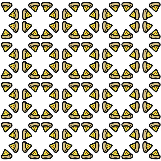 无缝披萨快餐几何重复插图矢量图片下载