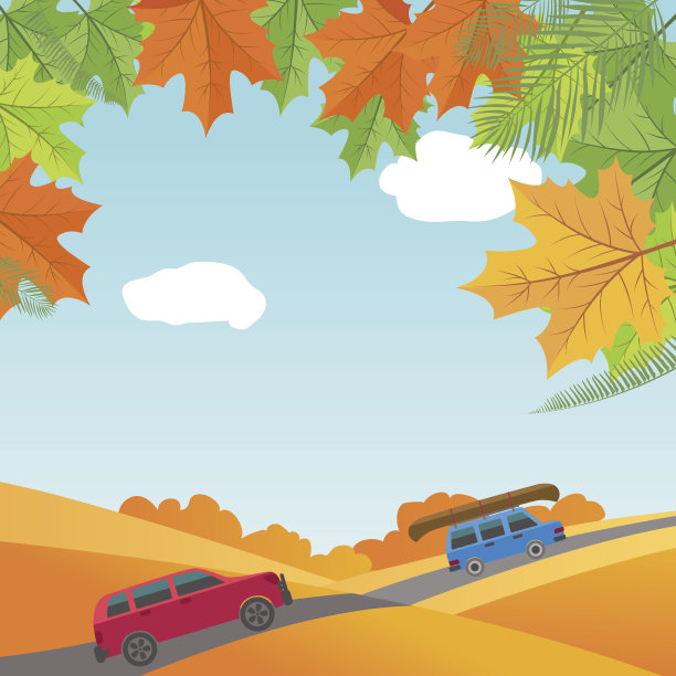 露营度假背景与许多元素图片下载