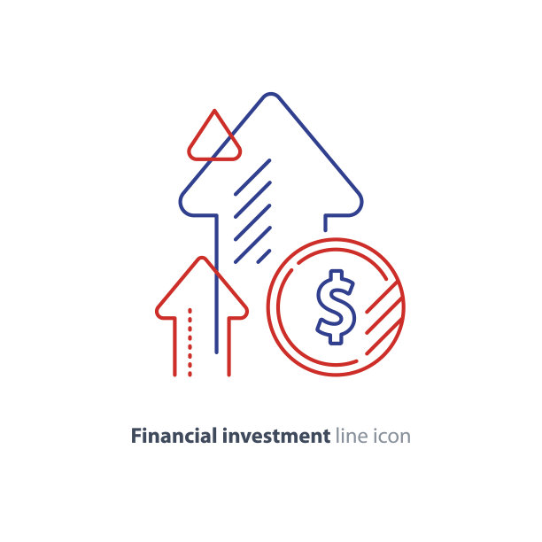 收入增加，利润丰厚的投资，金融增长，基金上升，线图标素材图片