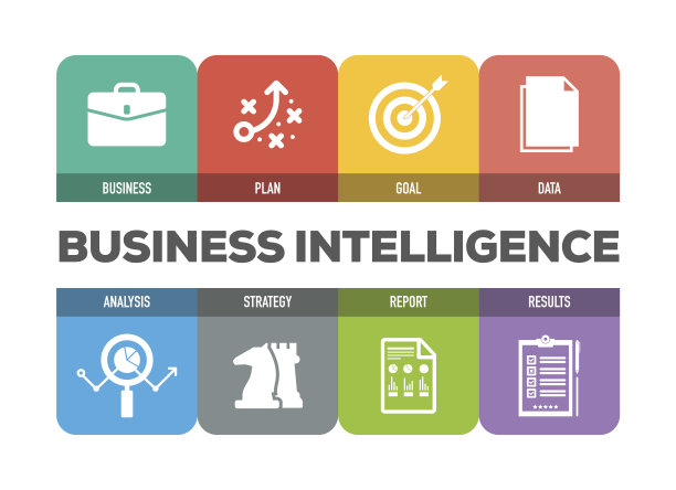商业智能彩色图标集图片下载