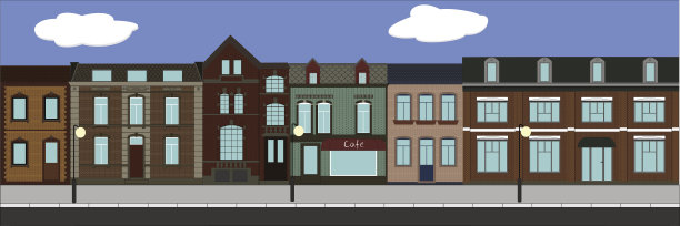 欧洲小镇的建筑素材图片