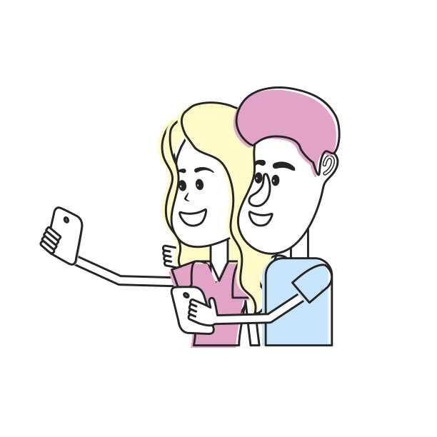 漂亮的发型和手拿智能手机图片下载