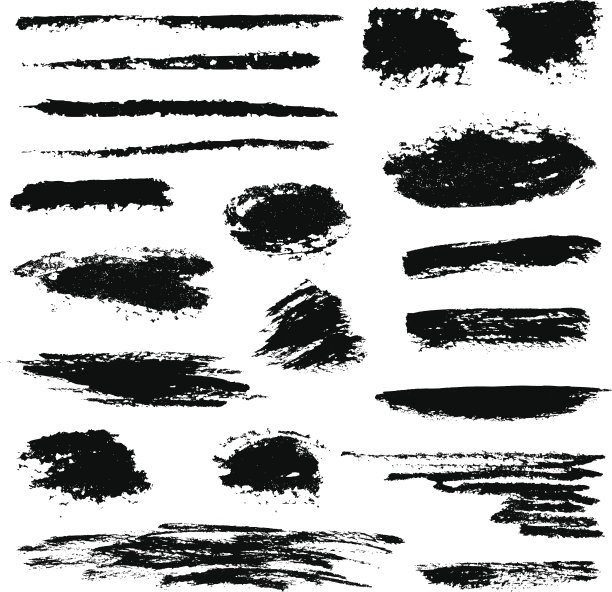 手绘抽象黑色笔刷笔触图形矢量素材图片下载