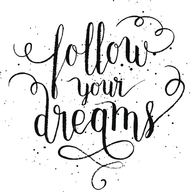 追逐梦想贺卡、海报、印刷品手写矢量素材图片下载