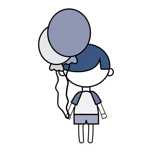 气球和发型设计的可爱男孩图片下载