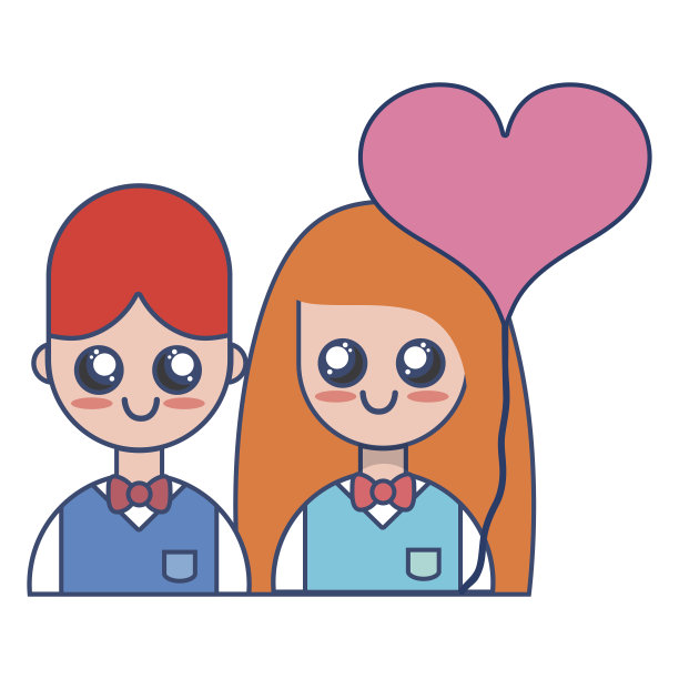 情侣一起恋爱，浪漫和气球心图片下载