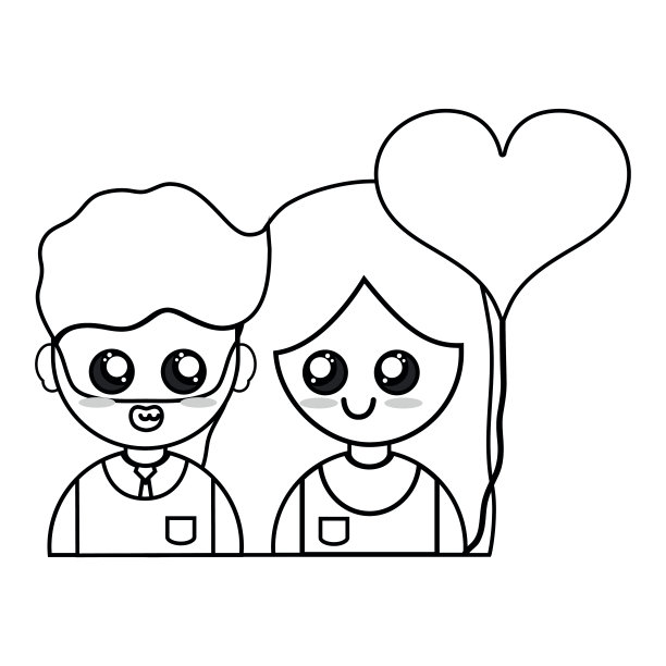 线情侣在一起用爱情和气球的心图片下载