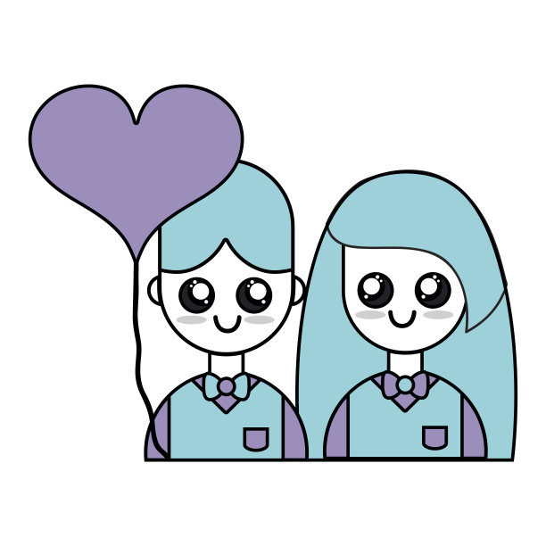 情侣一起恋爱，浪漫和气球心图片下载