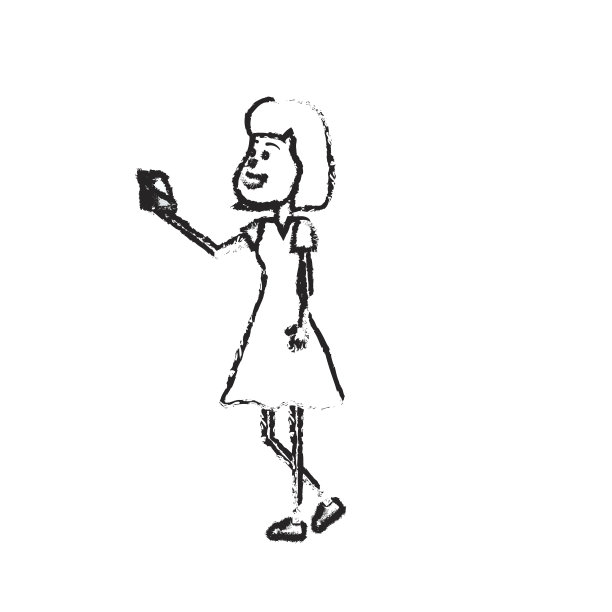 身材美女的发型和手拿智能手机图片下载