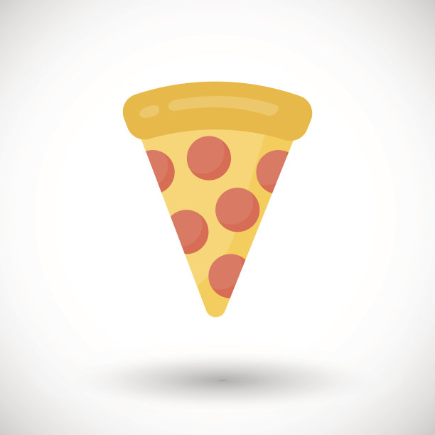 披萨切片矢量平面图标图片下载