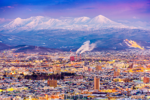 旭川，日本冬季天际线图片下载