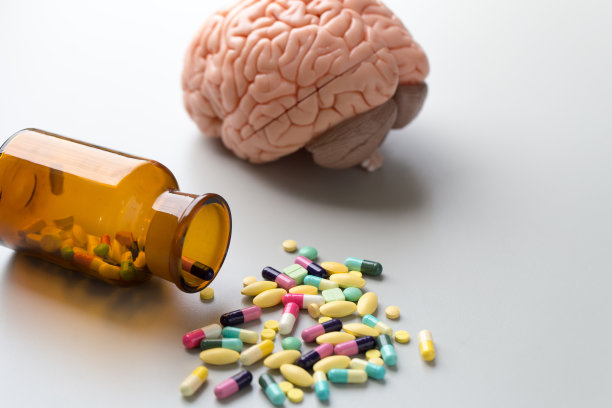 实验室的脑模型和药物研究。图片下载