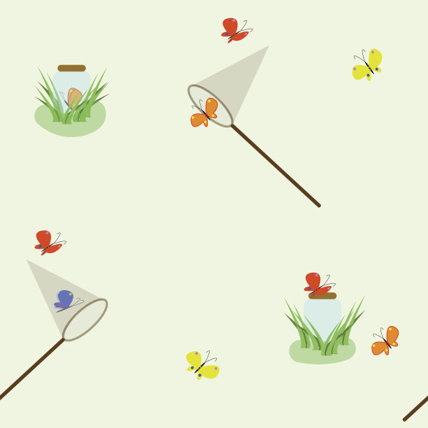 无缝图案与五彩飞舞的蝴蝶图片下载