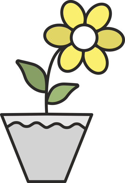 番红花在花盆的图标图片下载