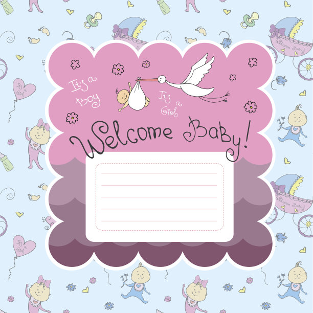 男婴通告卡。矢量图图片下载