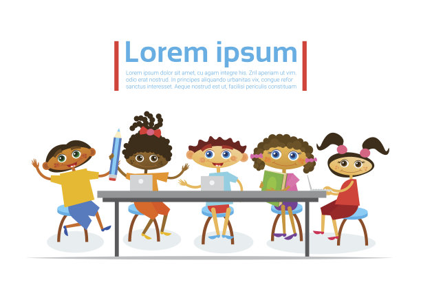 孩子们一起学习，小孩子参观班级培养爱好素材图片