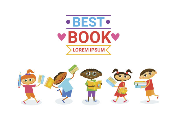 一群读书的孩子可爱的孩子快乐的微笑图片下载