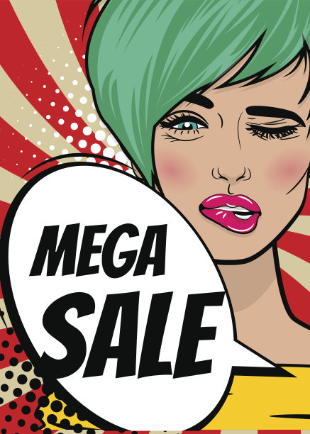 波普艺术女性促销banner素材图片