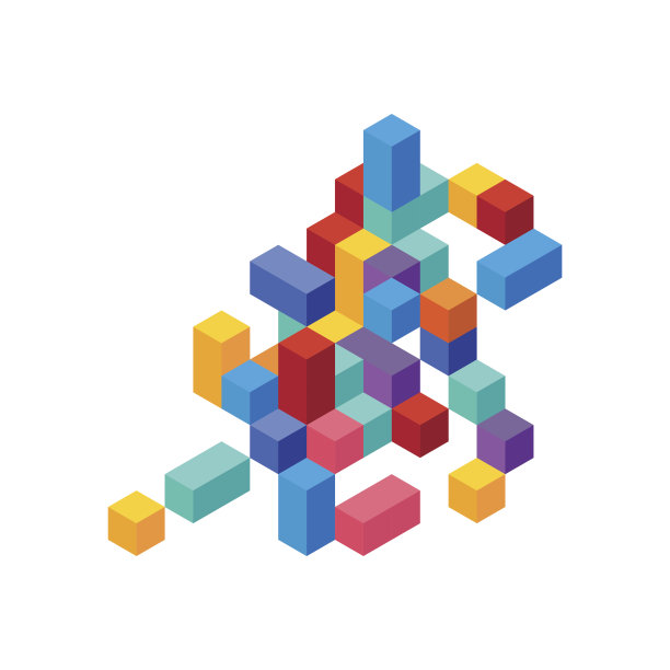 抽象现代彩色几何等距背景图片下载