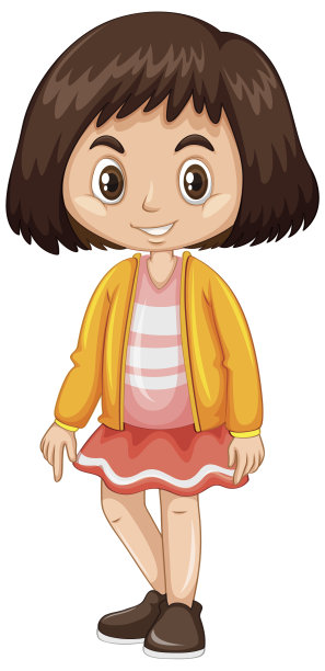 穿黄色夹克的小女孩图片下载