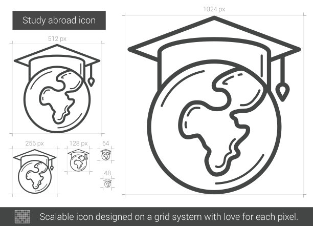 留学线性图标图片下载