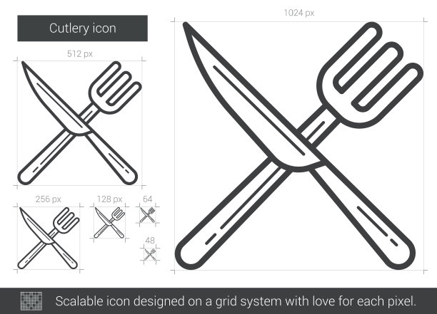 餐具线条图标图片下载