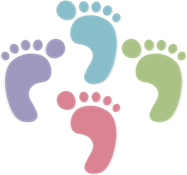 脚印颜色上的白色背景图片下载