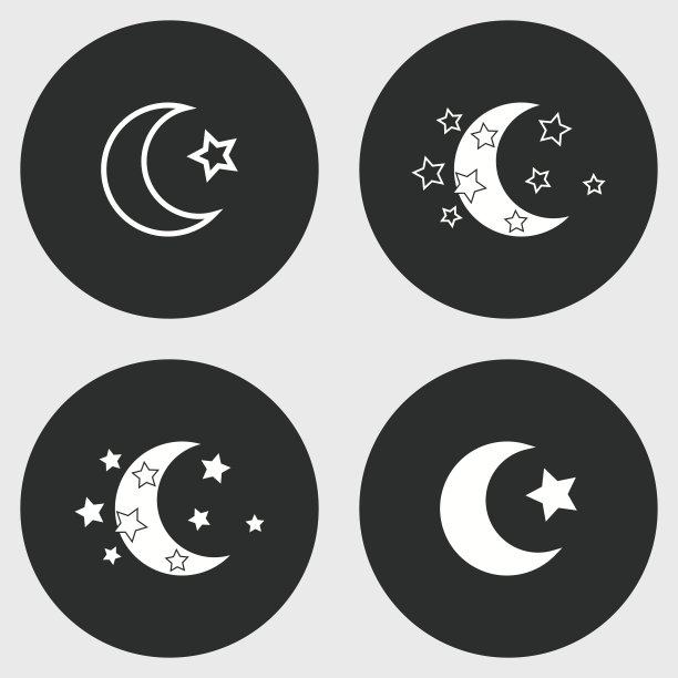 月亮星星图标集图片下载