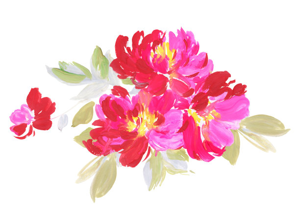 鲜花水彩插图图片下载