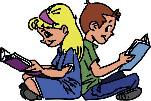 孩子们正坐着看书图片下载