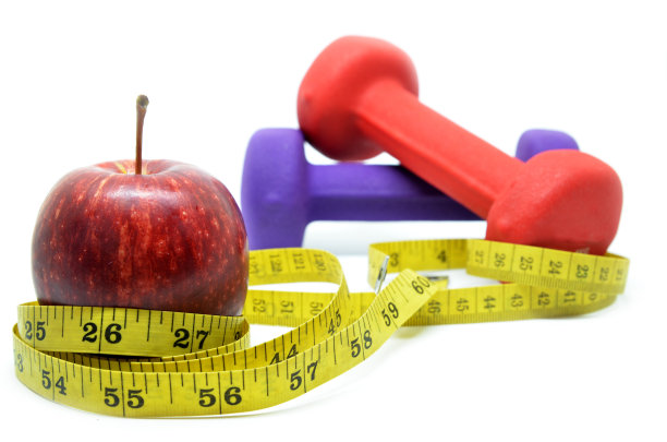 带卷尺的哑铃图片下载