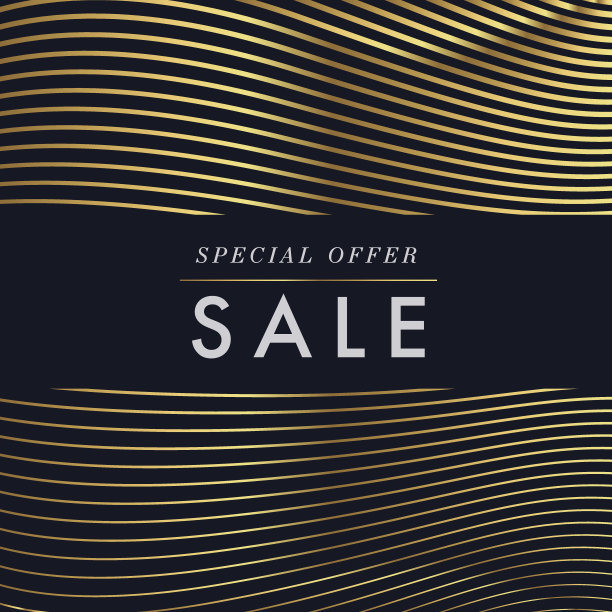 特别优惠销售与黄金几何形状设计布局横幅，墙纸，传单，邀请，海报，宣传册，优惠券折扣-矢量插图模板图片下载